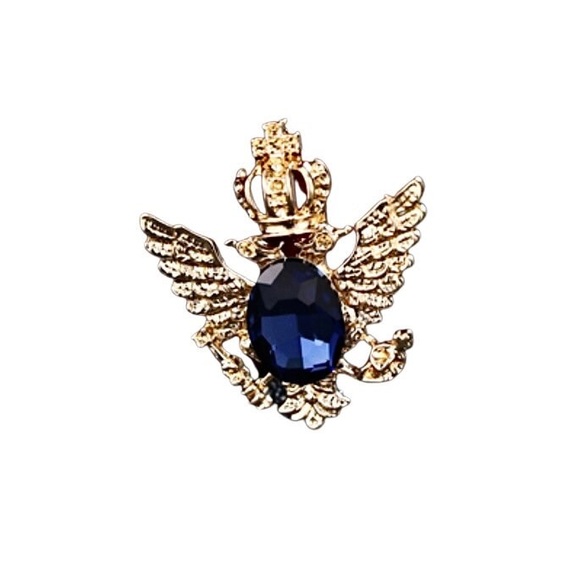 Crystal Rhinestone Crest Suit Lapel Pin Badge for Men Accessories Jewelry - Picture 3 of 3